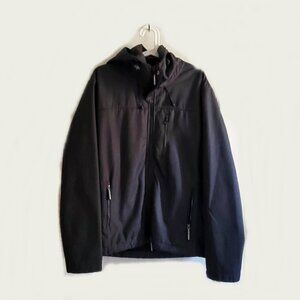 Men's SUPERDRY Hooded Original Windtrekker Jacket Japan Black Sz 2XL XXL EUC